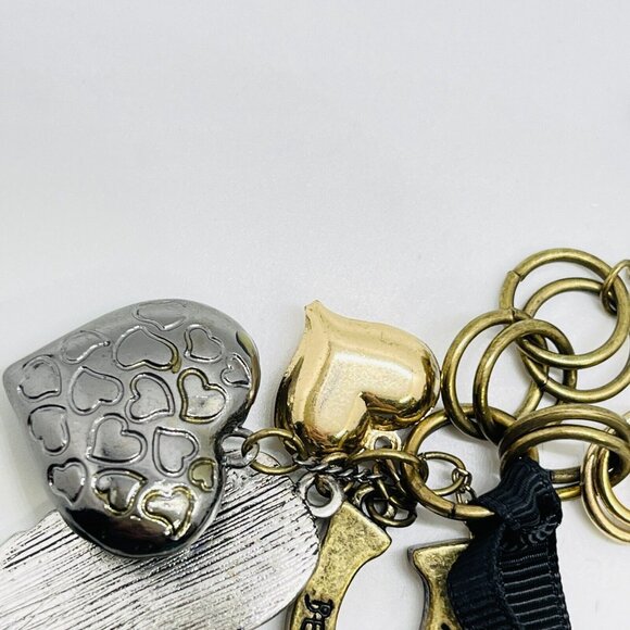 Betsey Johnson Fairy Goth Wing Heart Leopard Multi-layer Chain Crystal Bracelet - Picture 10 of 12